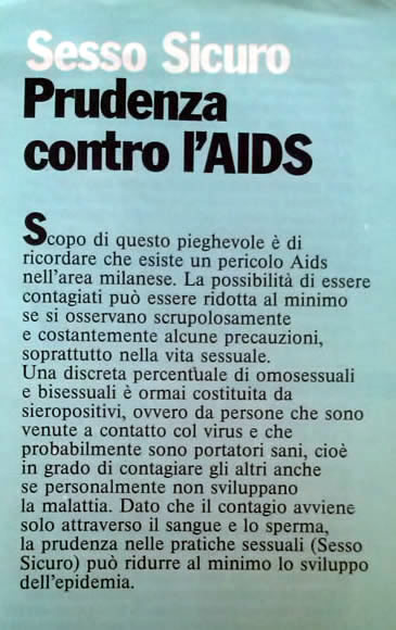 Aids. L’oscuro effetto del contagio, 1985